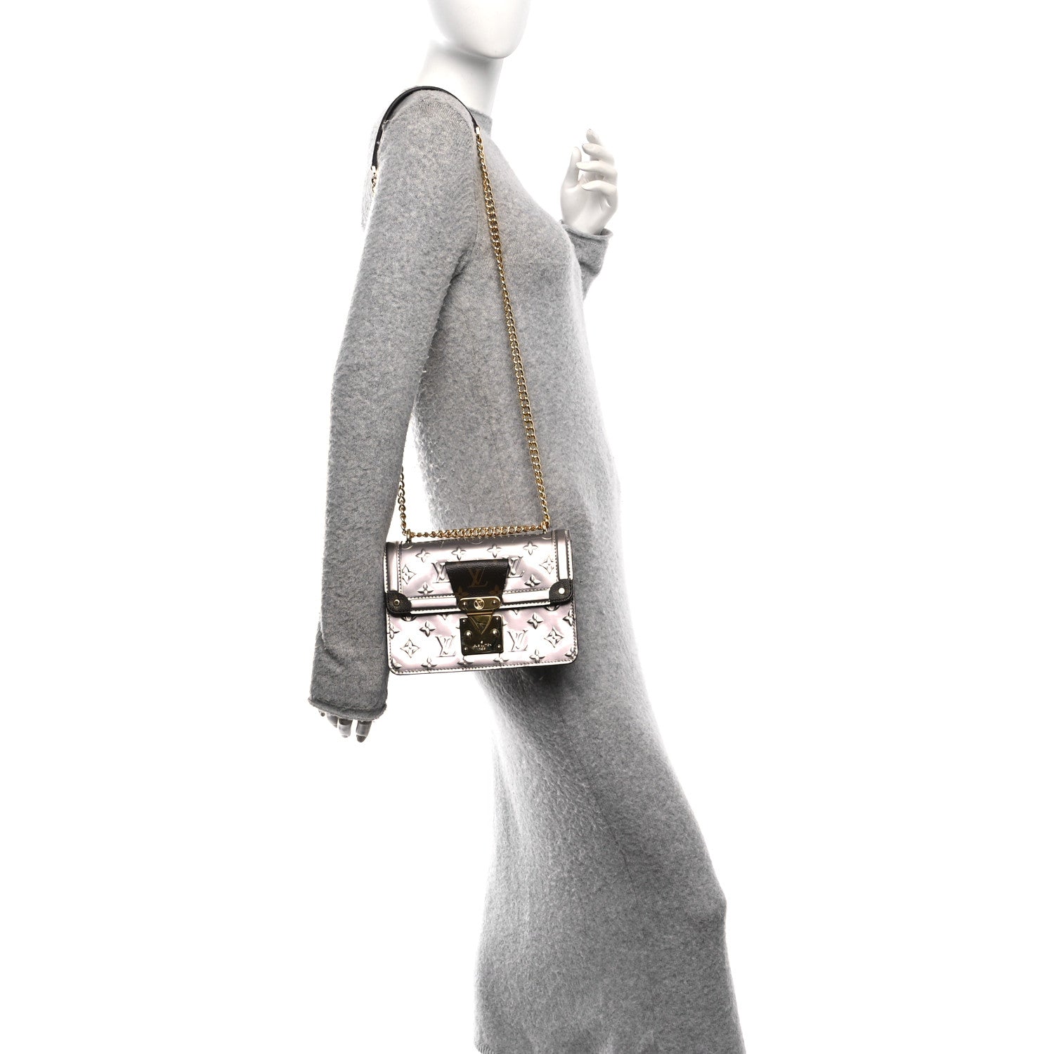 Louis Vuitton Vernis Epi Monogram Wynwood Metallic Taupe Grey 2 of 9
