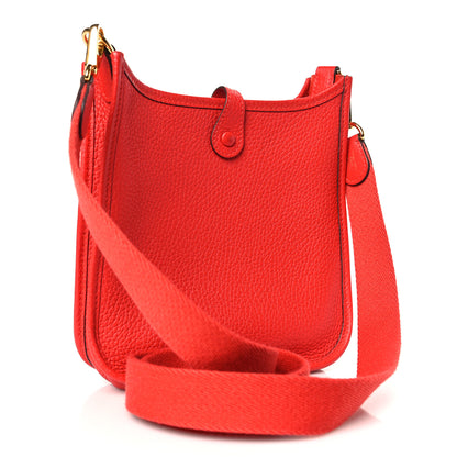 Hermes Taurillon Clemence Evelyne TPM Rouge de Coeur 3 of 9