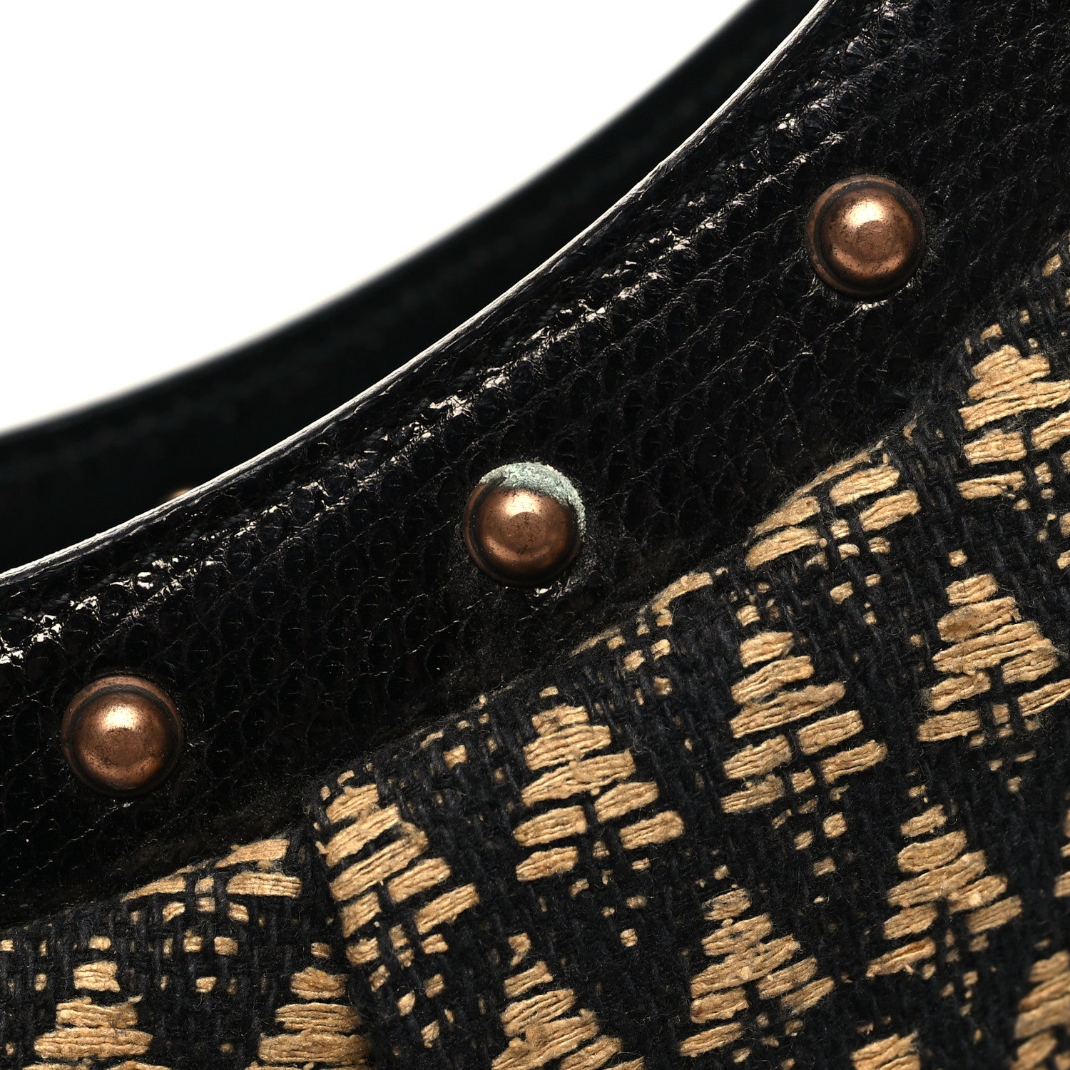 Gucci Canvas Raffia Lizard Bamboo Floral Hobo Brown Multicolor 11 of 11