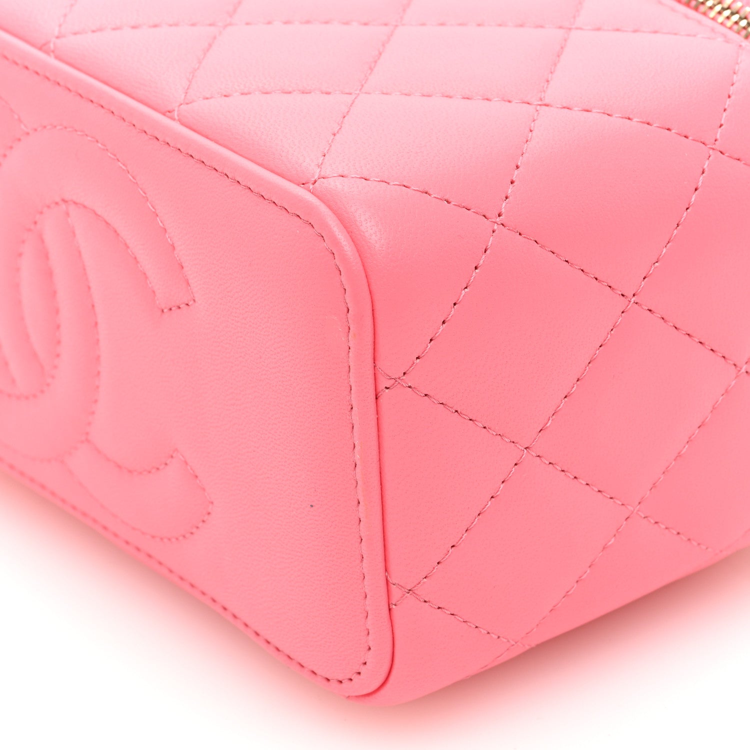 Chanel Lambskin Quilted Small Vanity Case With Chain Pink 11 of 11