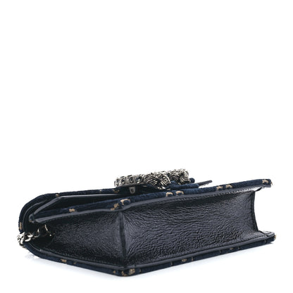Gucci Velvet GG Monogram Super Mini Dionysus Shoulder Bag Blue Beige Black 4 of 11