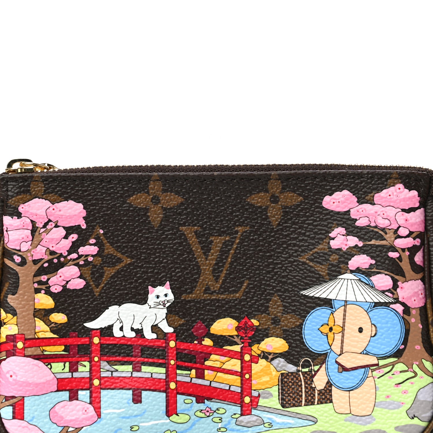 Louis Vuitton Monogram 2021 Christmas Animation Japanese Garden Mini Pochette Accessories Wisteria Pink 8 of 11