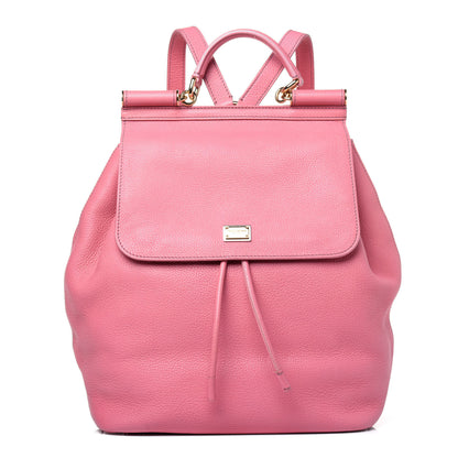 Dolce & Gabbana Pebbled Calfskin Sicily Backpack Pink 1 of 18