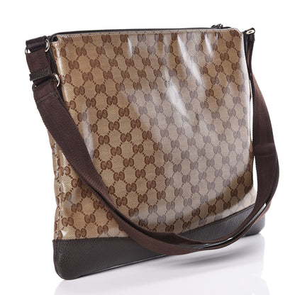 Gucci Crystal Monogram Large Flat Messenger Bag Dark Brown 3 of 9