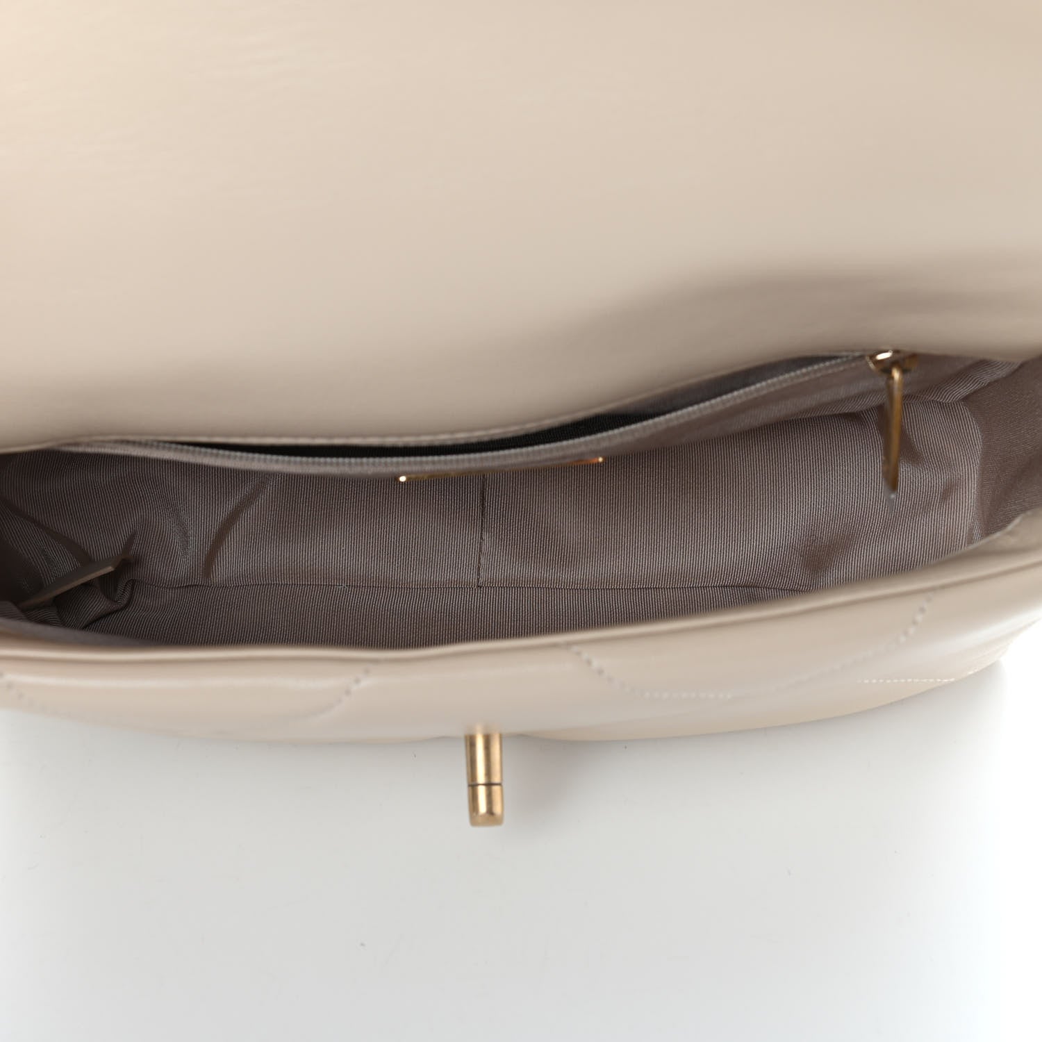 Chanel Goatskin Quilted Medium Chanel 19 Flap Beige 4 of 8