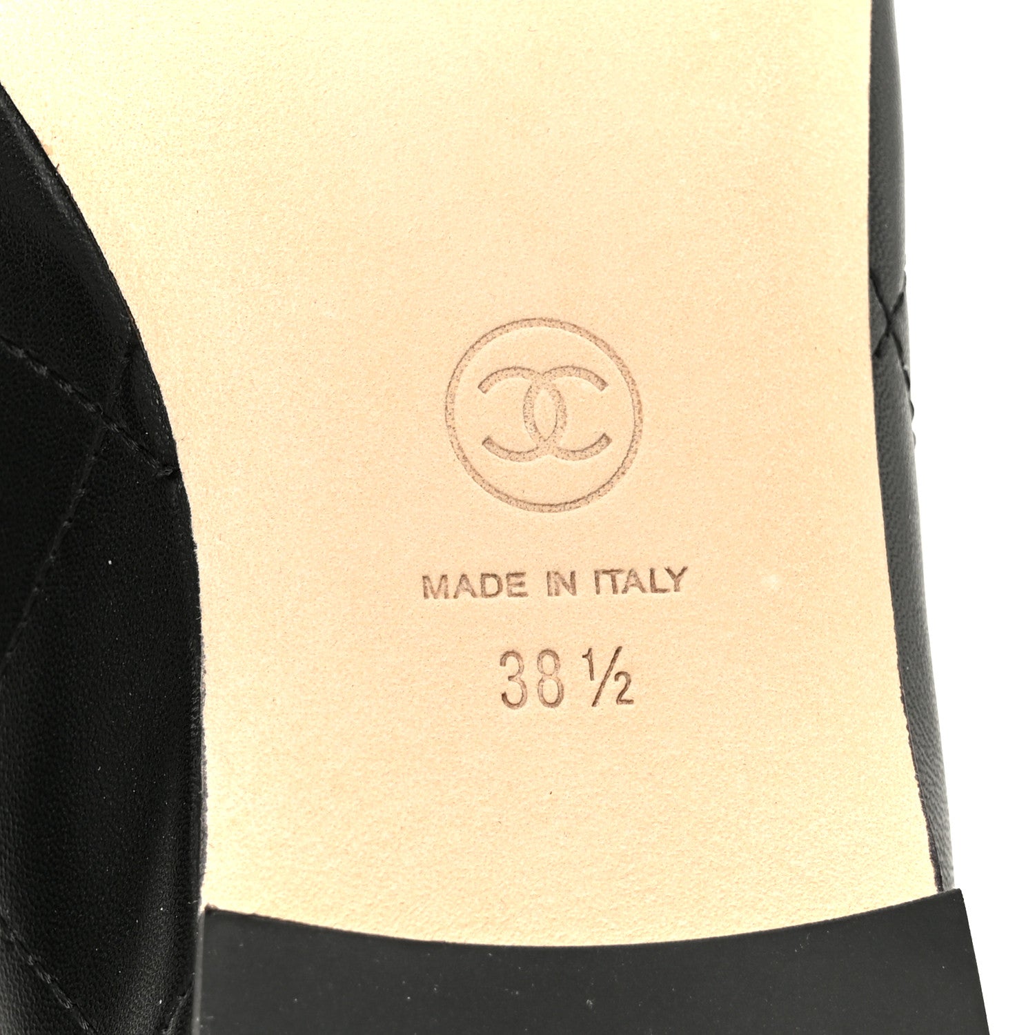 Chanel Lambskin Quilted CC Cambon Ballet Flats 38.5 Black White 8 of 11