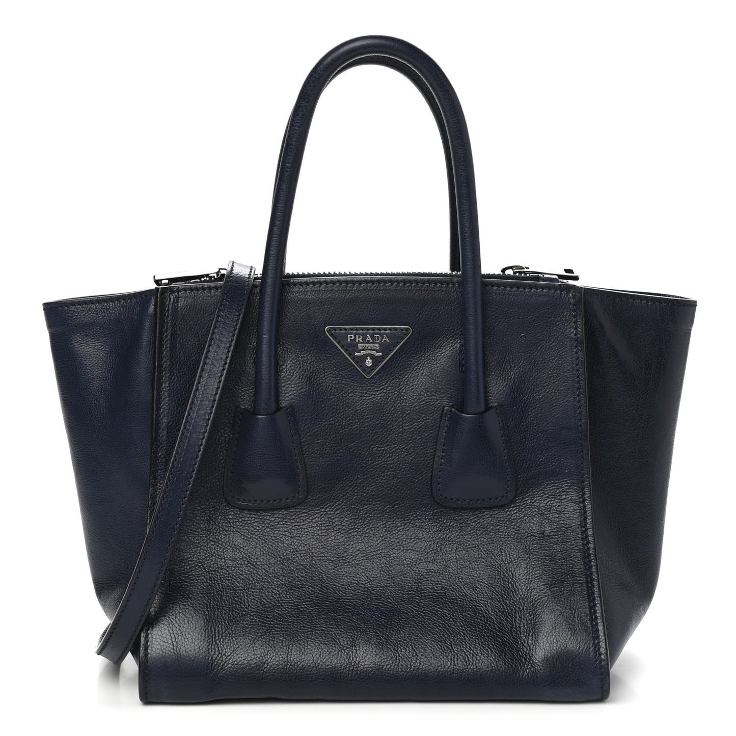 Glace Calf Small Twin Pocket Tote Baltico