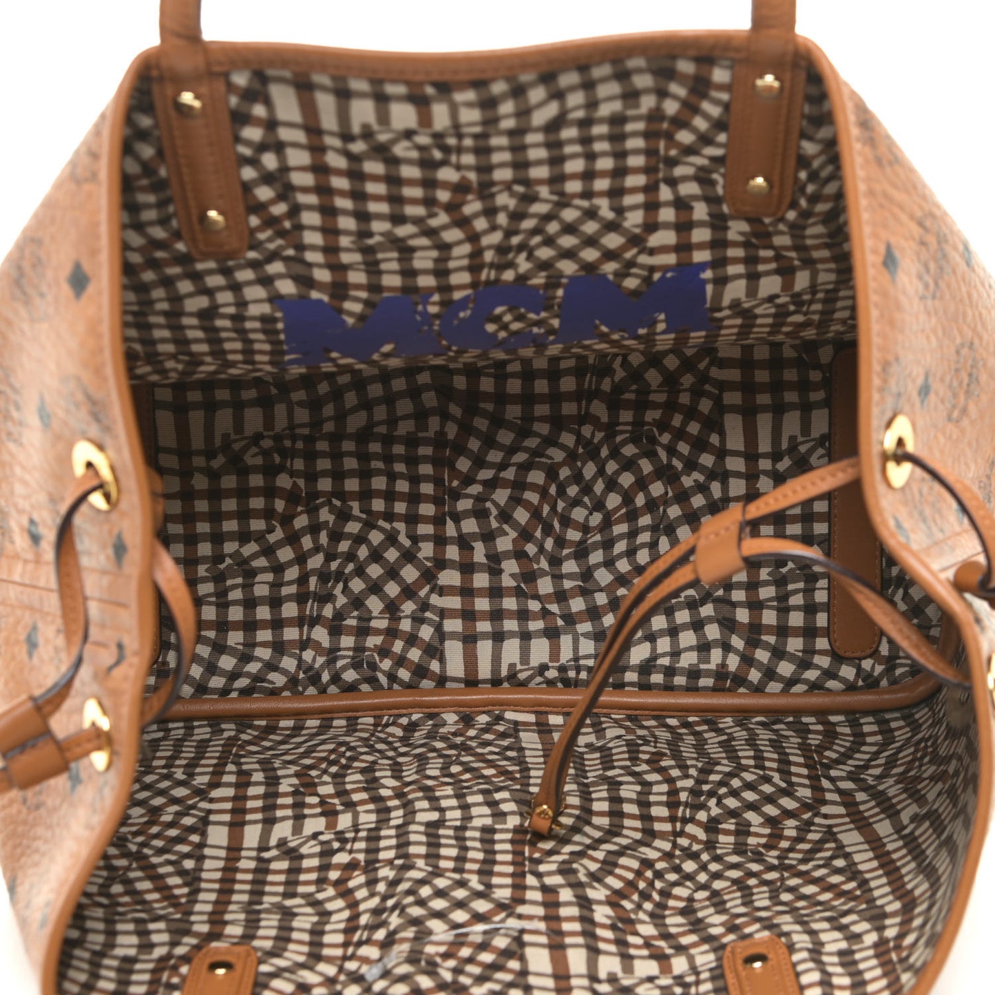 Visetos Medium Liz Reversible Shopper Tote Cognac