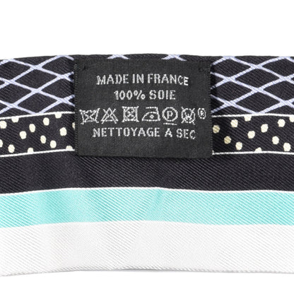 Hermes Silk Twilly Grand Theatre Nouveau Black Bleu Vert 4 of 4