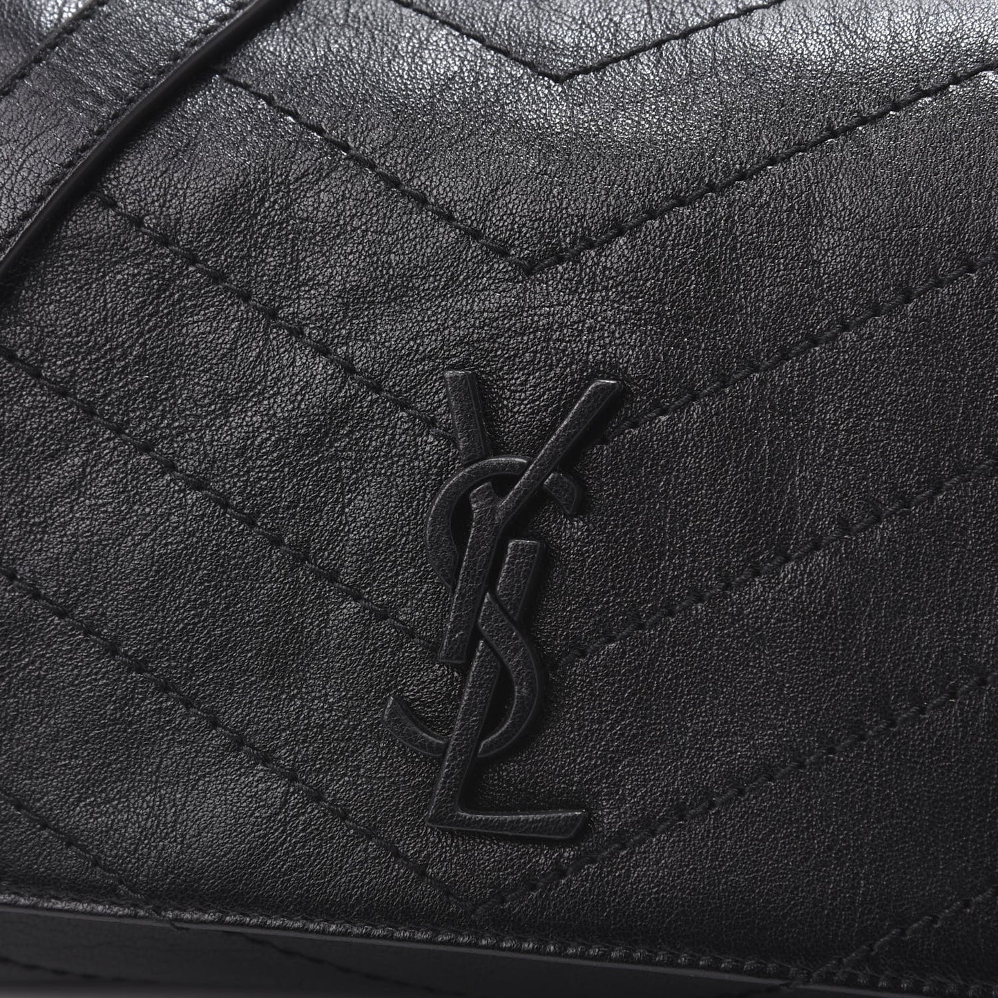 Pebbled Lambskin Chevron Monogram Small Nolita Black