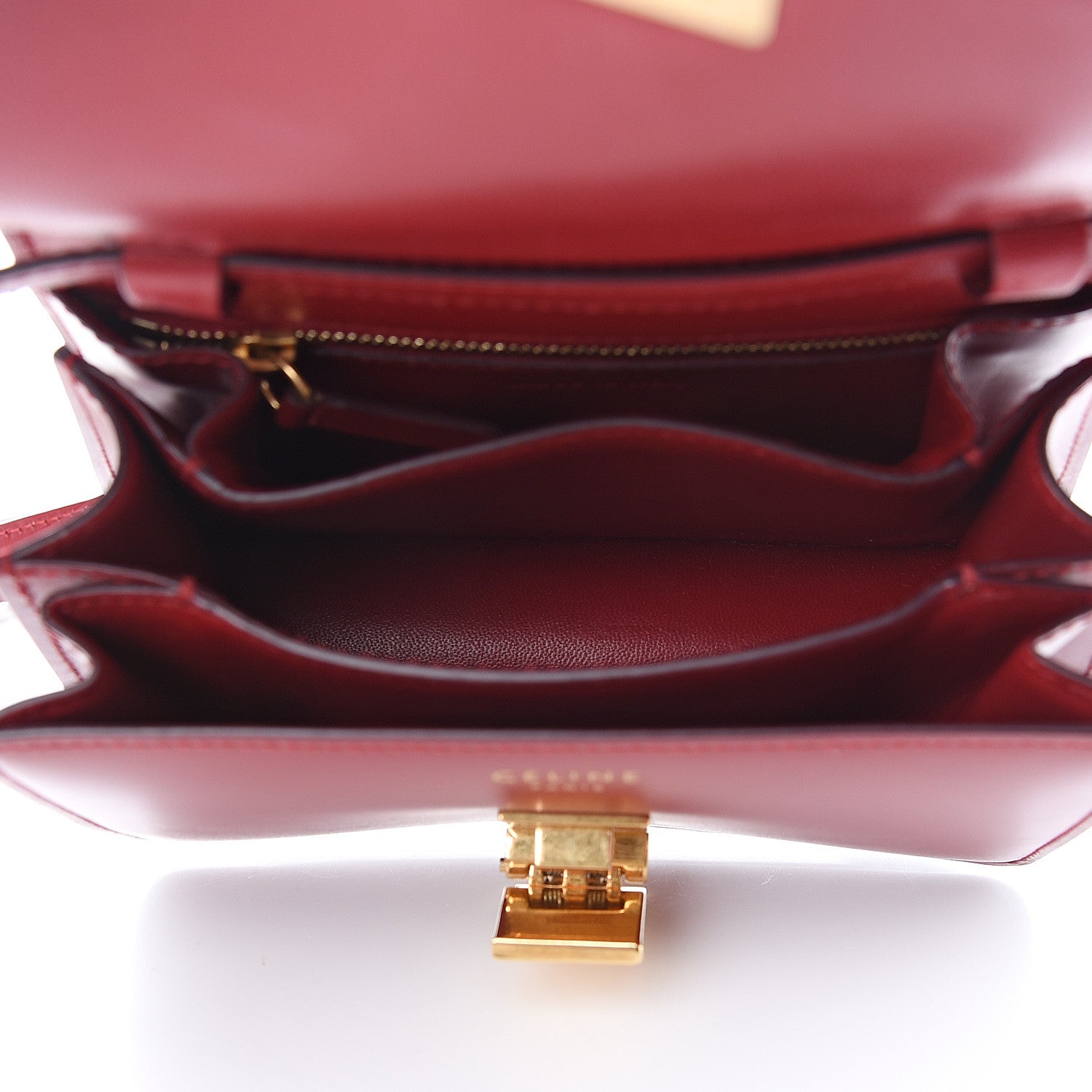Celine Smooth Calfskin Small Classic Box Flap Bag Red 4 of 9