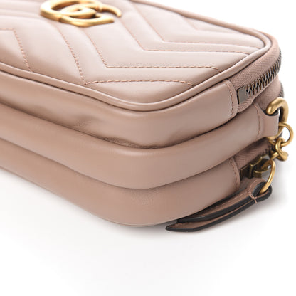 Gucci Calfskin Matelasse Mini GG Marmont Chain Crossbody Bag Porcelain Rose 10 of 11