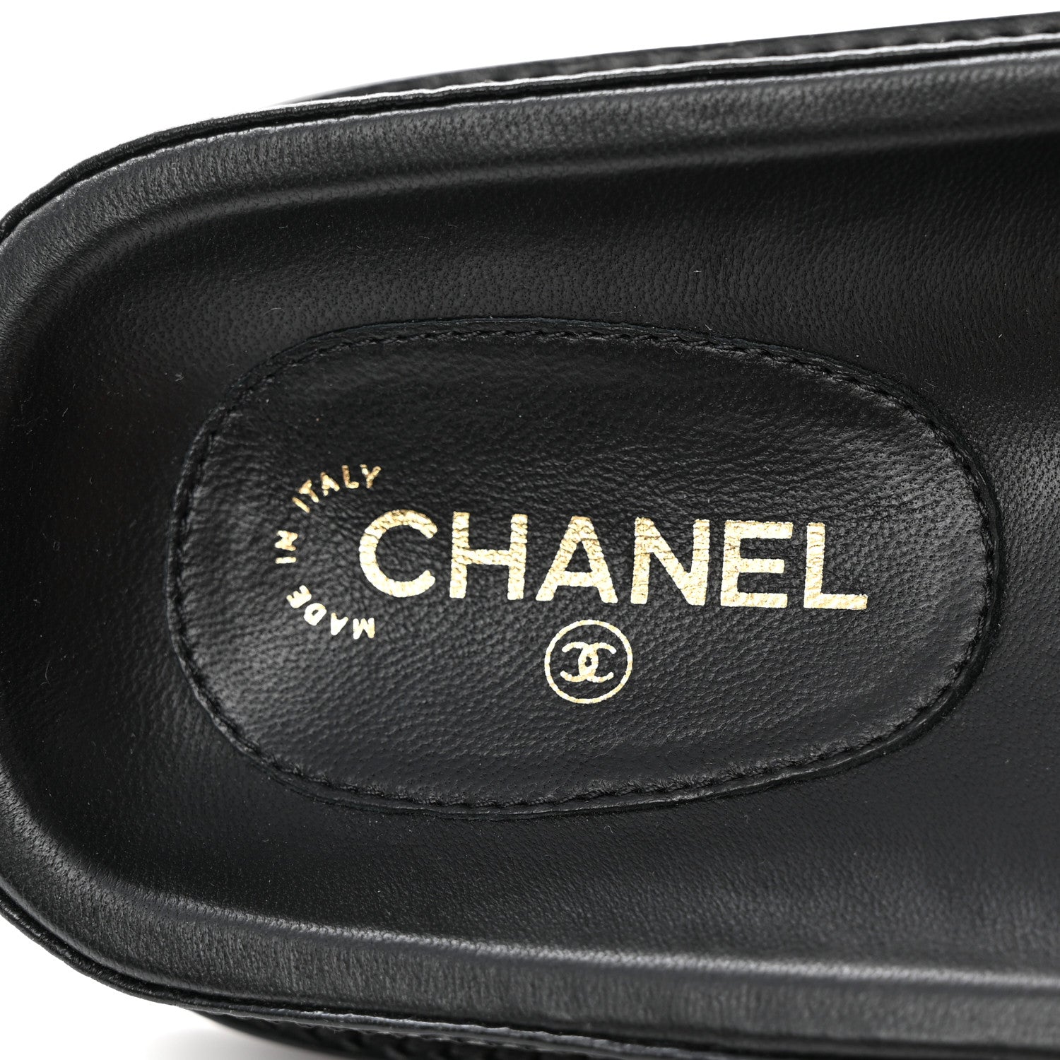 Chanel Lambskin Cha-Nel Mule Sandals 37 Black Multicolor 7 of 12