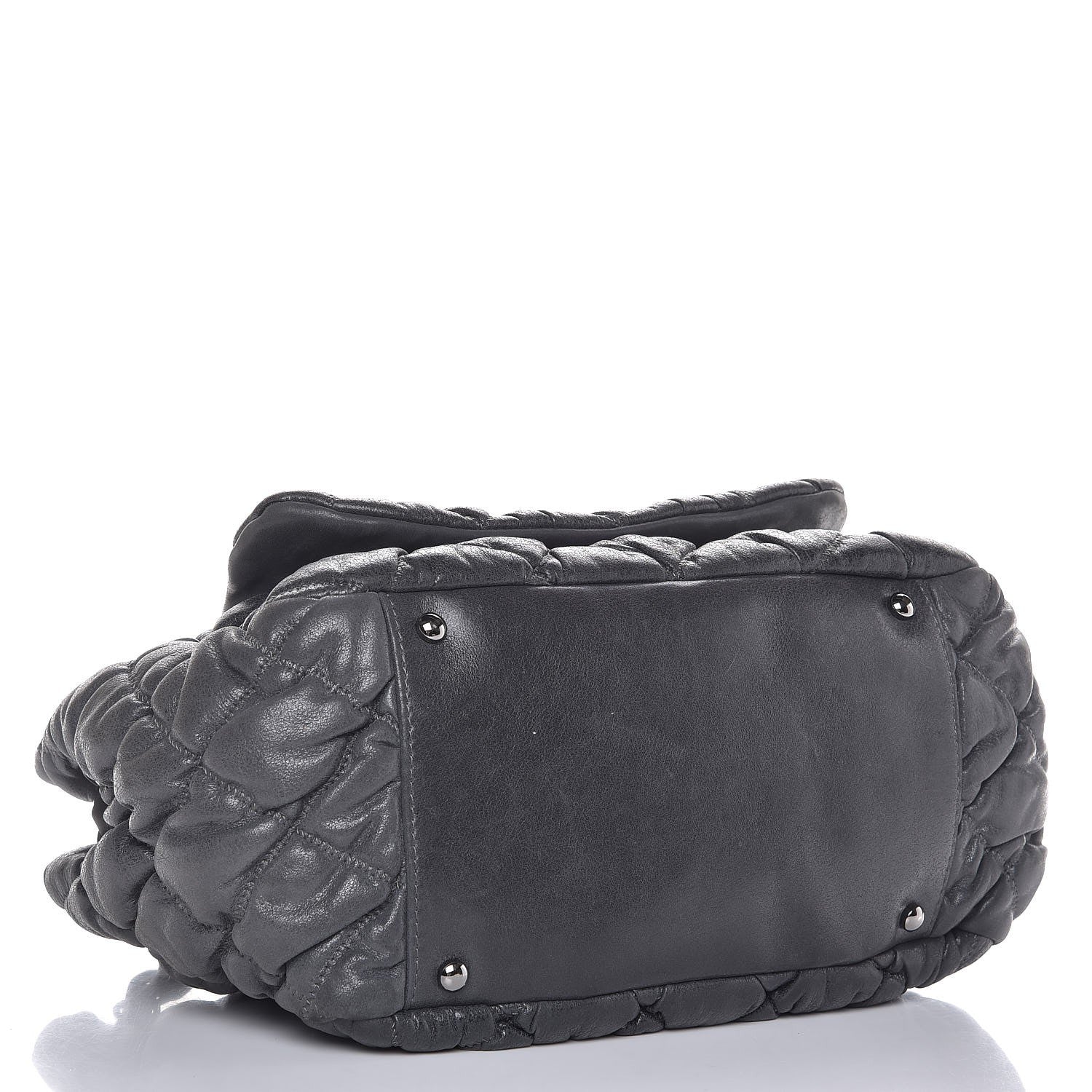 Chanel Calfskin Bubble Quilt Accordion Flap Grey 4 of 7