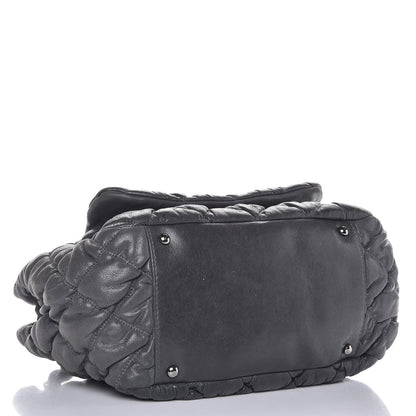 Chanel Calfskin Bubble Quilt Accordion Flap Grey 4 of 7