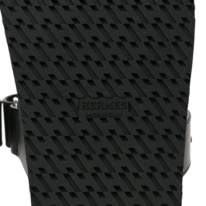 Hermes Calfskin Womens Chypre Sandals 40.5 Black 6 of 10