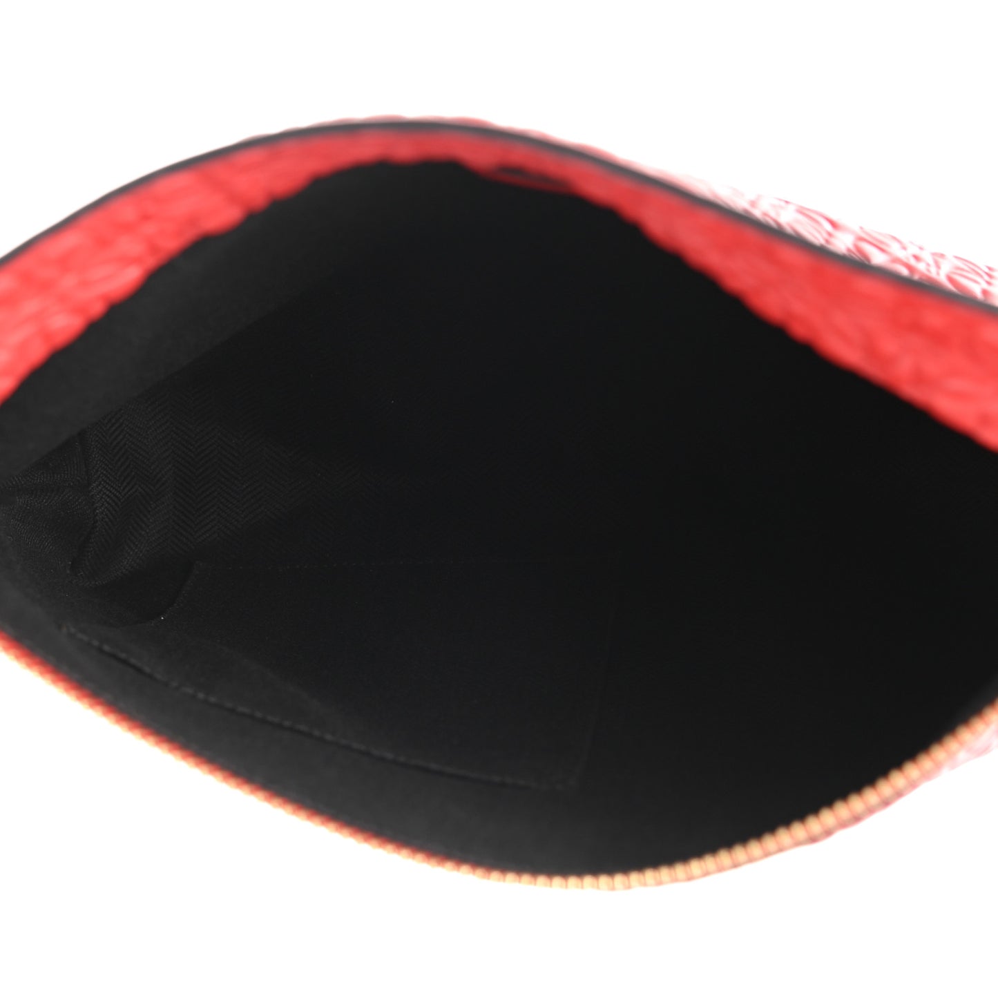 Calfskin Embossed Repeat T Pouch Red
