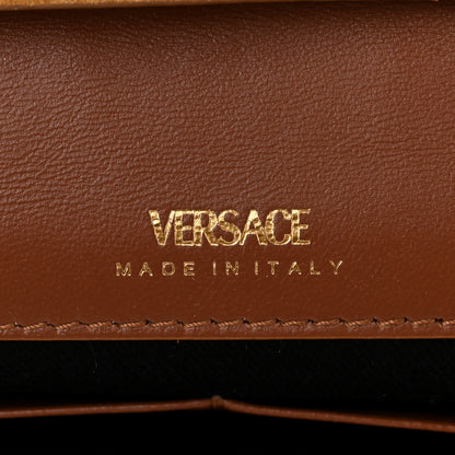 Versace Suede Shearling La Medusa Crossbody Bag Tan White 5 of 8