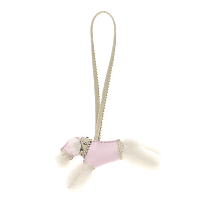 Hermes Milo Lambskin Epsom Shearling Budy Apic Charm Ecru Rose Darling 1 of 5