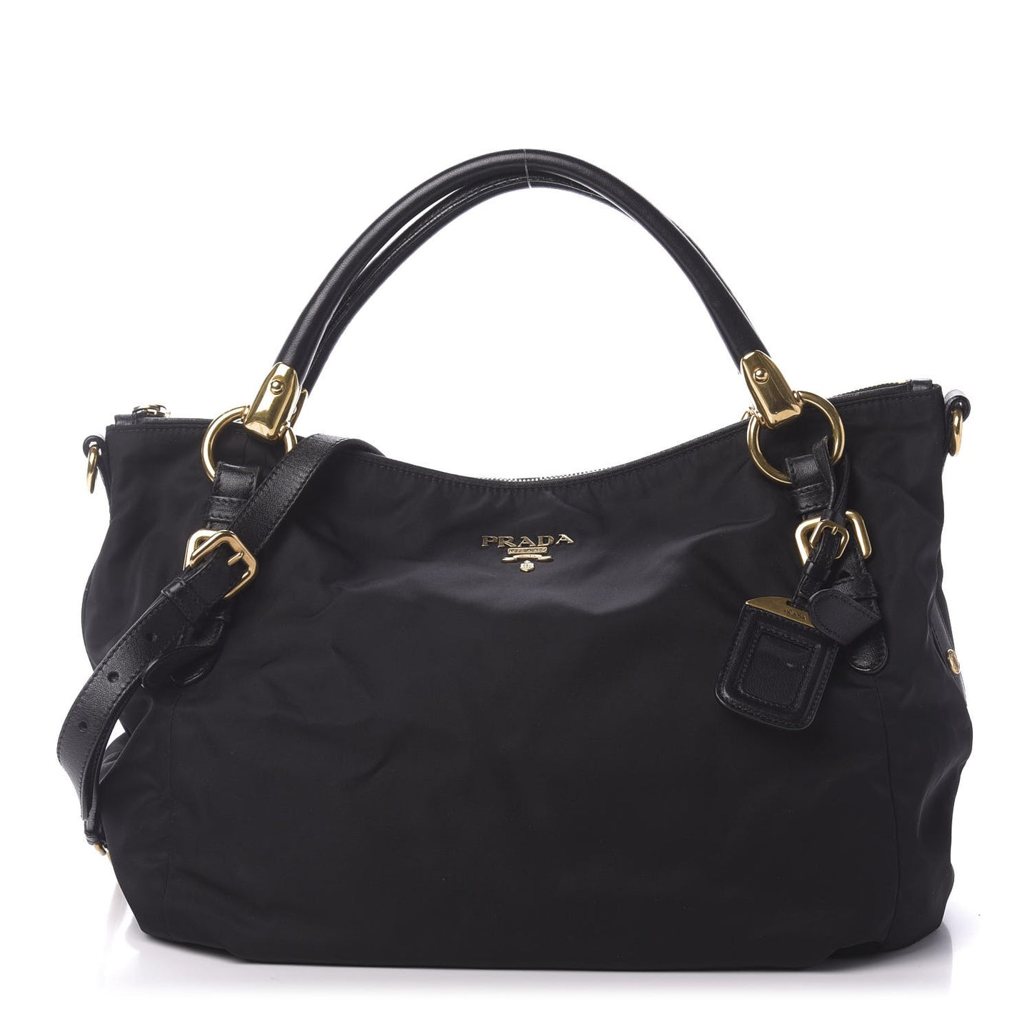 Tessuto Nylon Nappa Shoulder Bag Black
