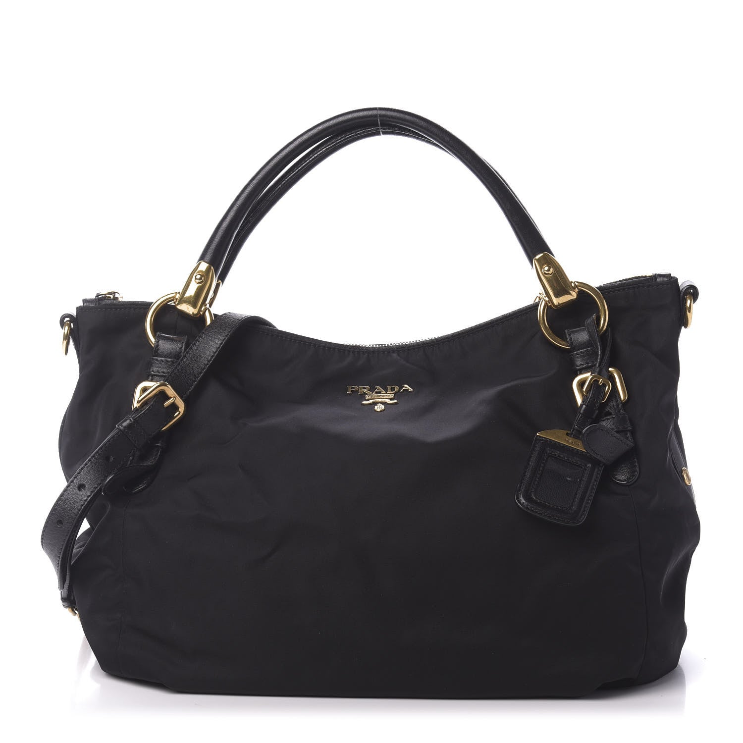 Prada Tessuto Nylon Nappa Shoulder Bag Black 1 of 9