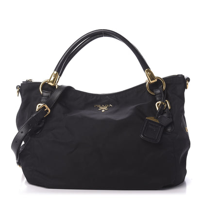 Prada Tessuto Nylon Nappa Shoulder Bag Black 1 of 9