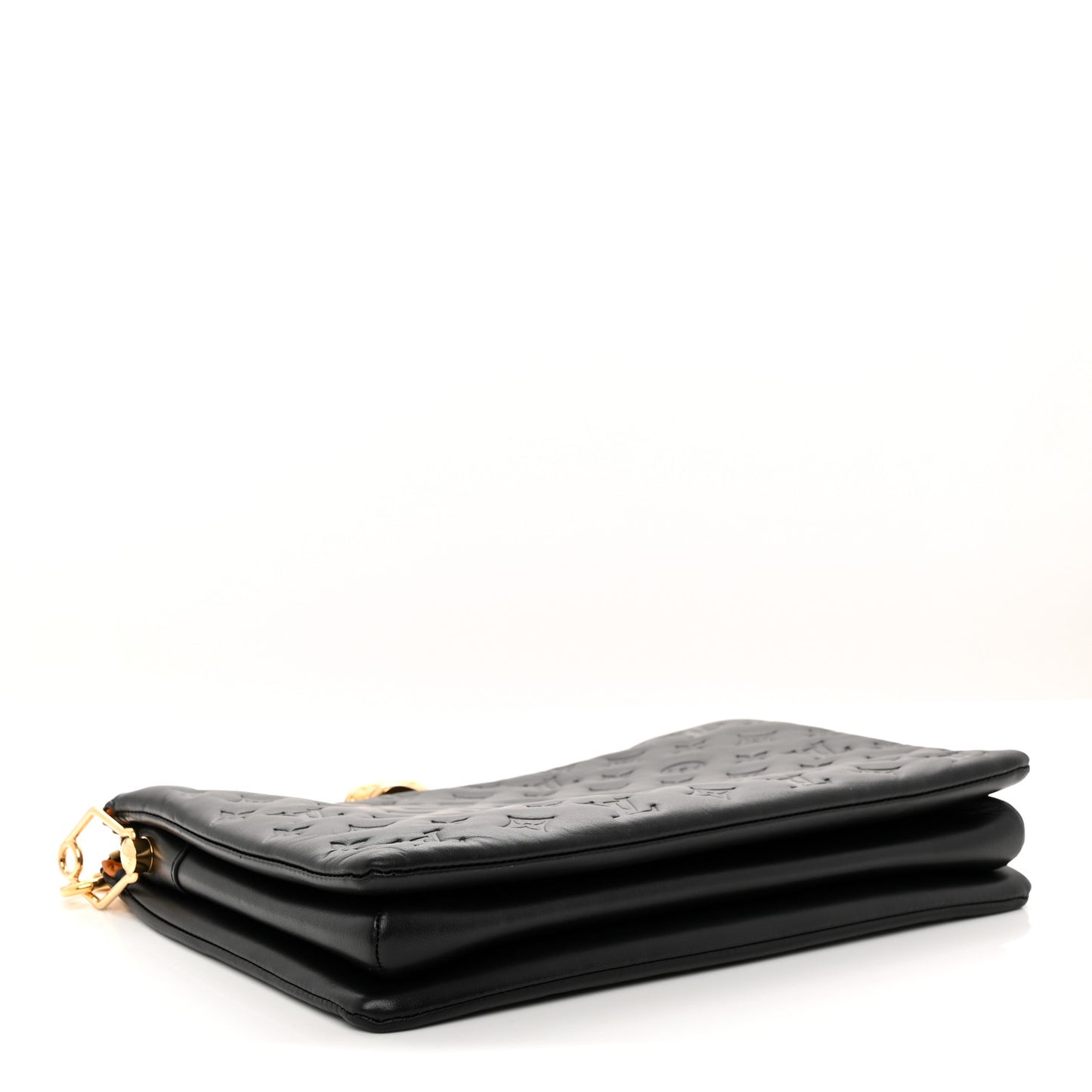 Lambskin Embossed Monogram Coussin MM Black