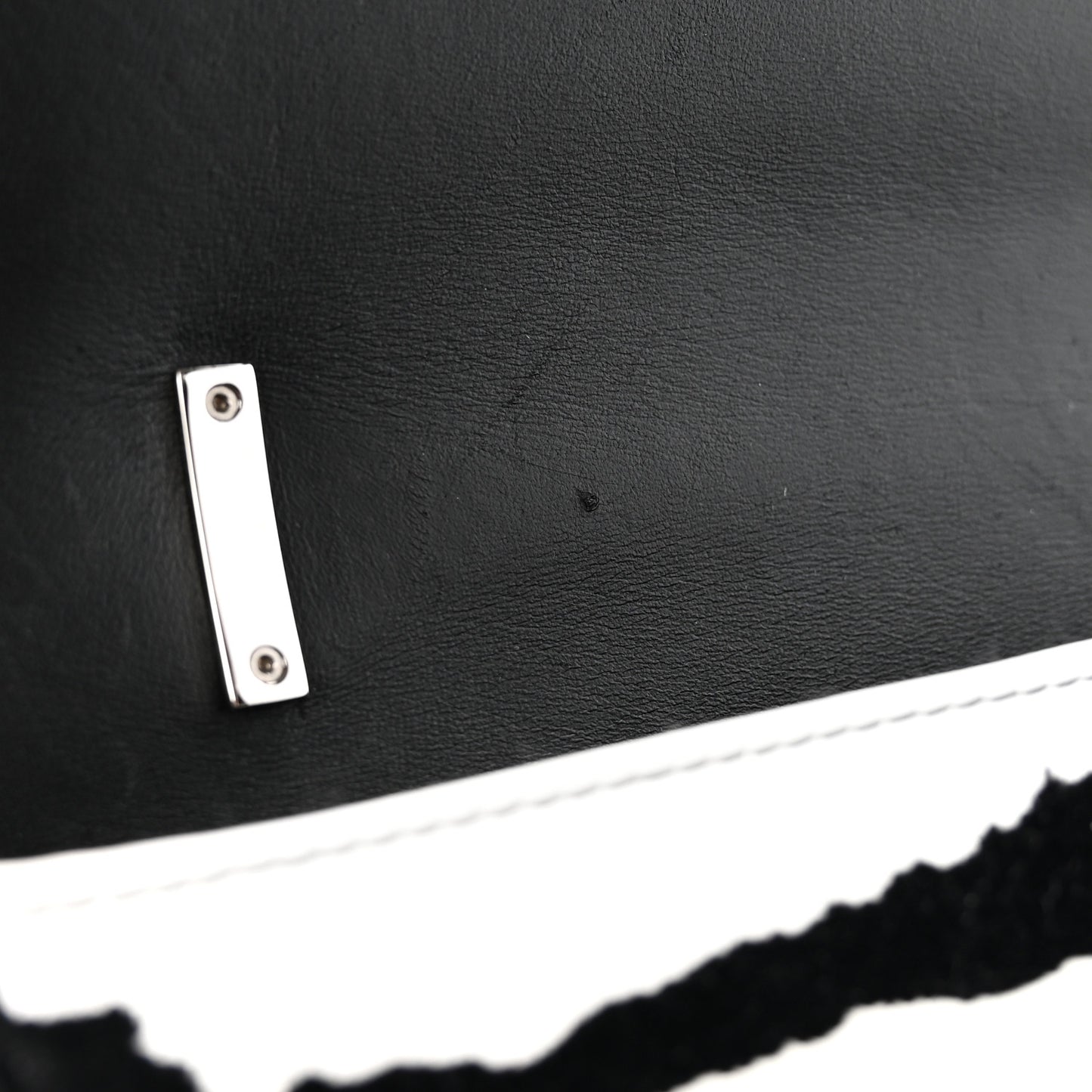 Calfskin Zebra Print Lola Bag Black White