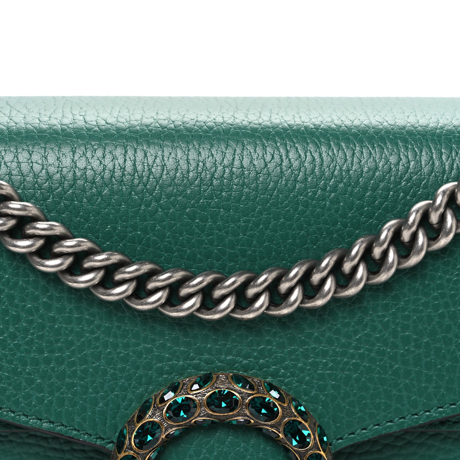 Gucci Pebbled Calfskin Small Dionysus Shoulder Bag Emerald 8 of 10
