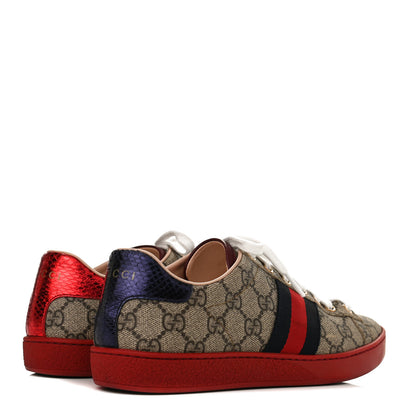 Gucci GG Supreme Monogram Ayers Web Womens Ace Sneakers 36.5 Red 8 of 18