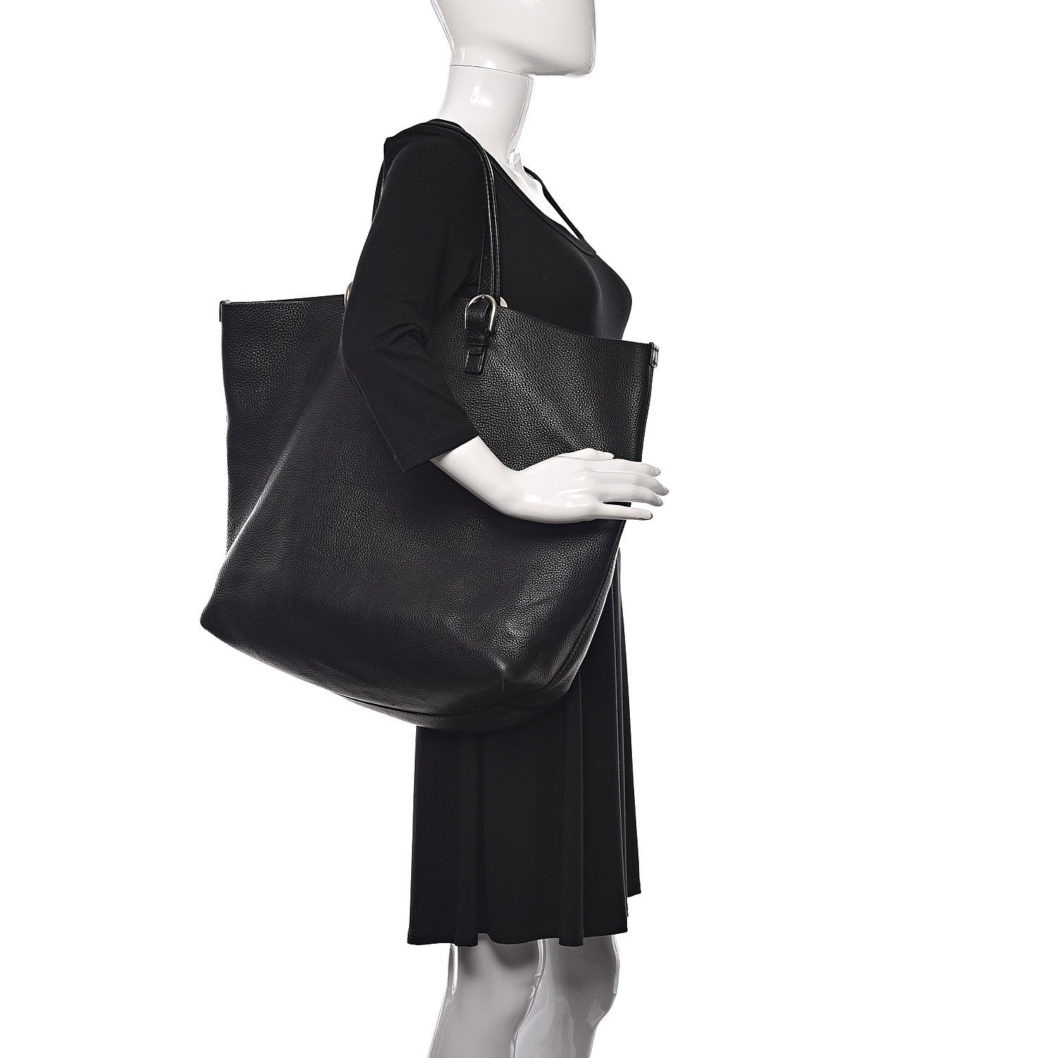 Gucci Pebbled Calfskin Large Tote Black 2 of 11