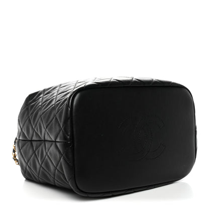 Chanel Lambskin Quilted Large Perfect Meeting Hobo Black 4 of 11