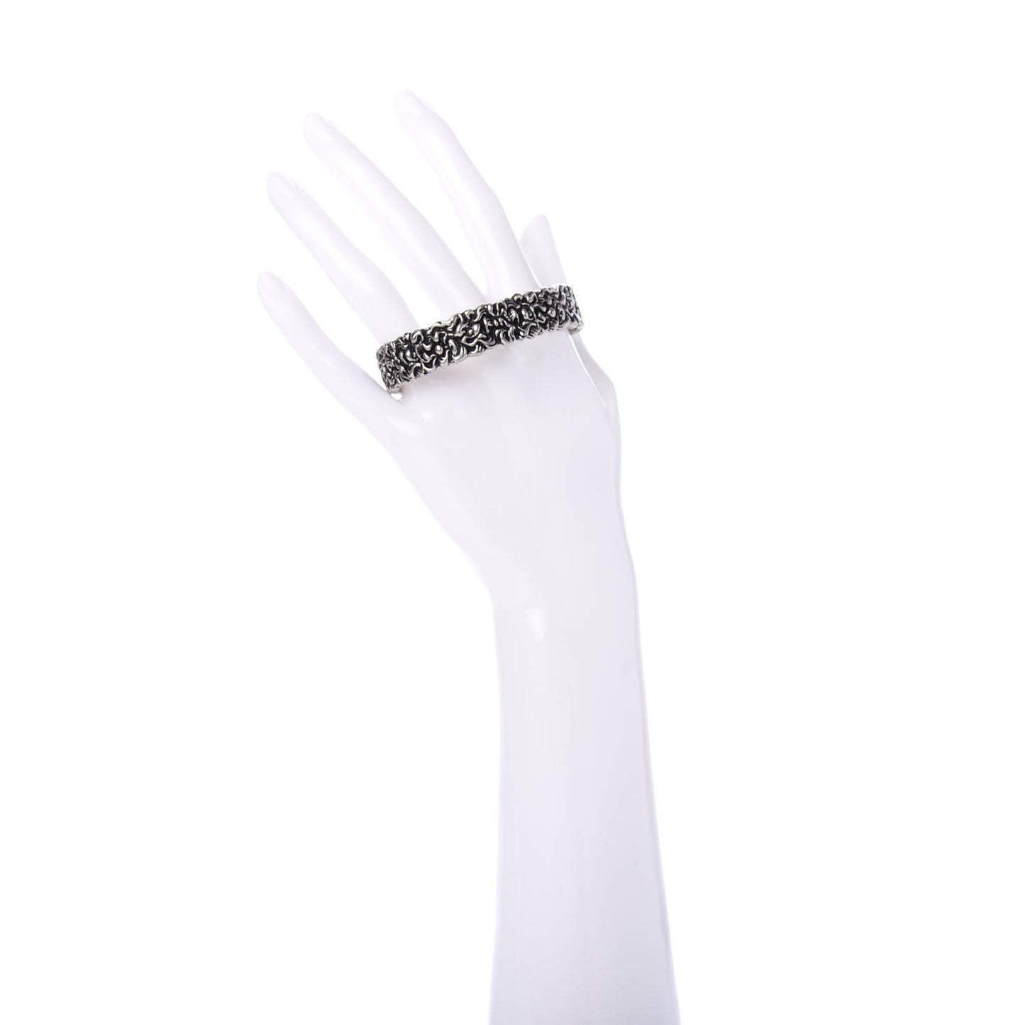 Metal Lion Mane Cuff Bracelet Aged Silver