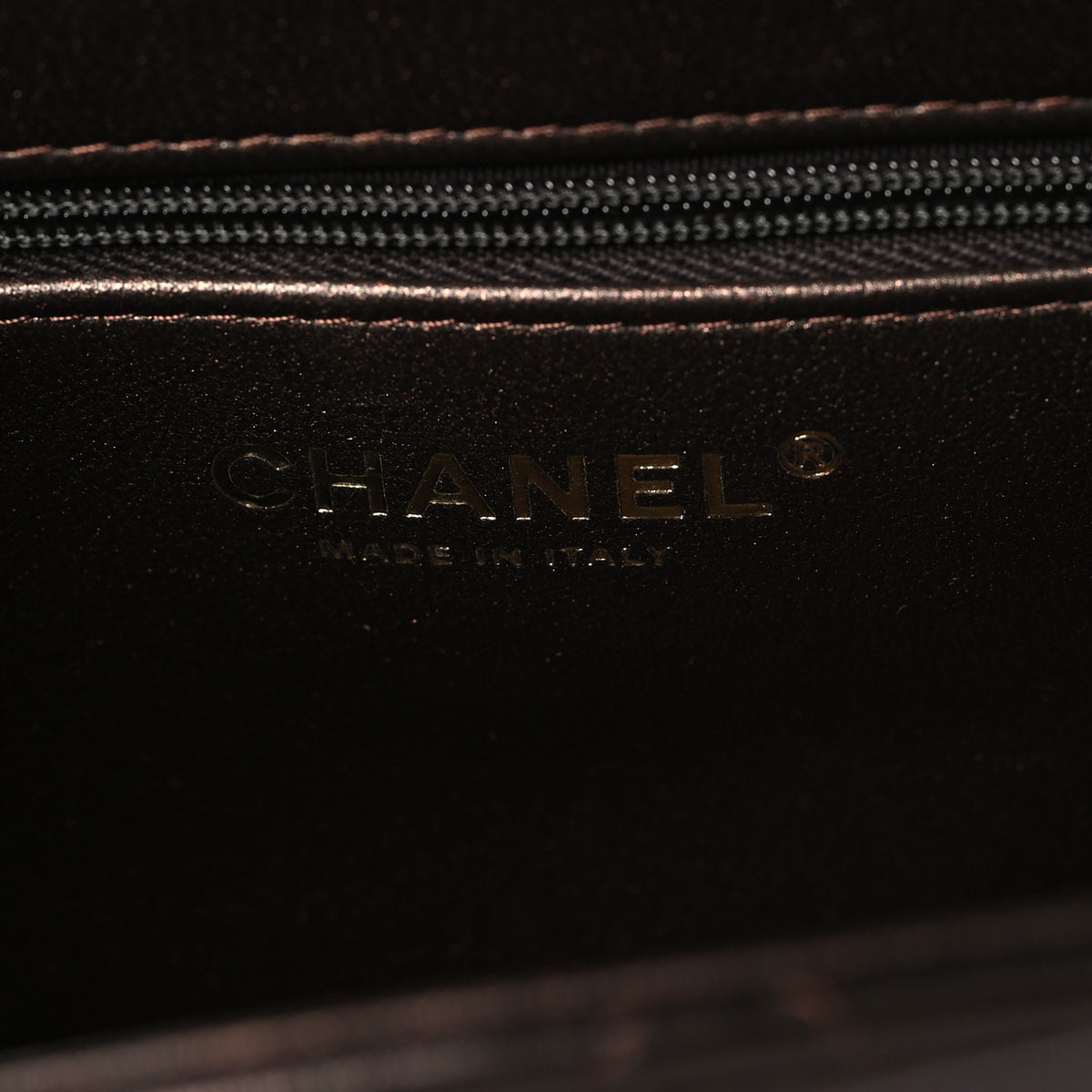 Metallic Aged Calfskin Quilted Nano Kelly Shopper Dark Brown