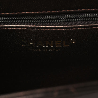 Chanel Metallic Aged Calfskin Quilted Nano Kelly Shopper Dark Brown 5 of 10