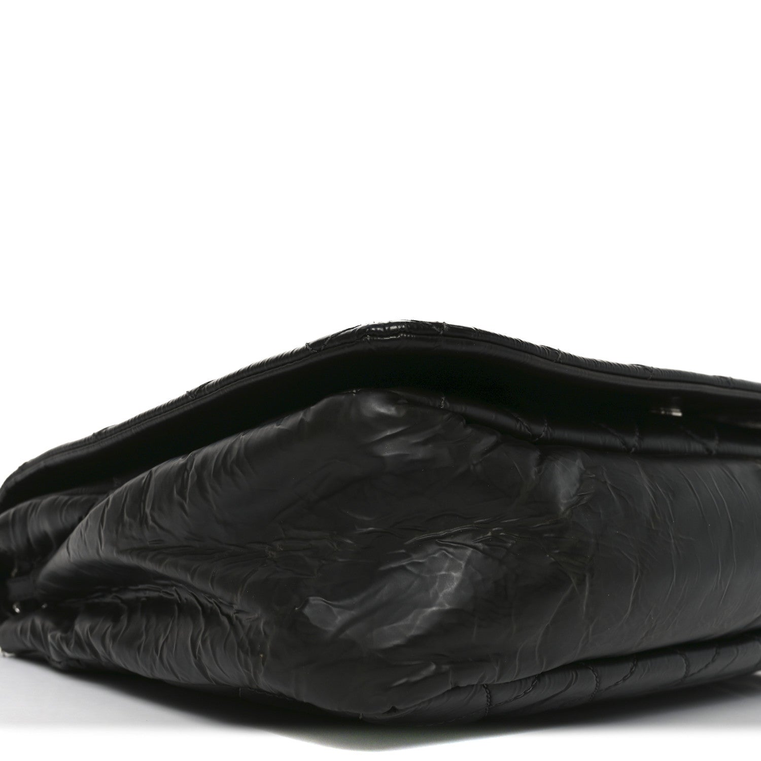 Chanel Glazed Calfskin Quilted CC XL Single Flap Black 9 of 10