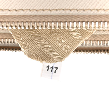Prada Saffiano Lux Studded Crystal Medium Galleria Double Zip Tote Talco 14 of 31