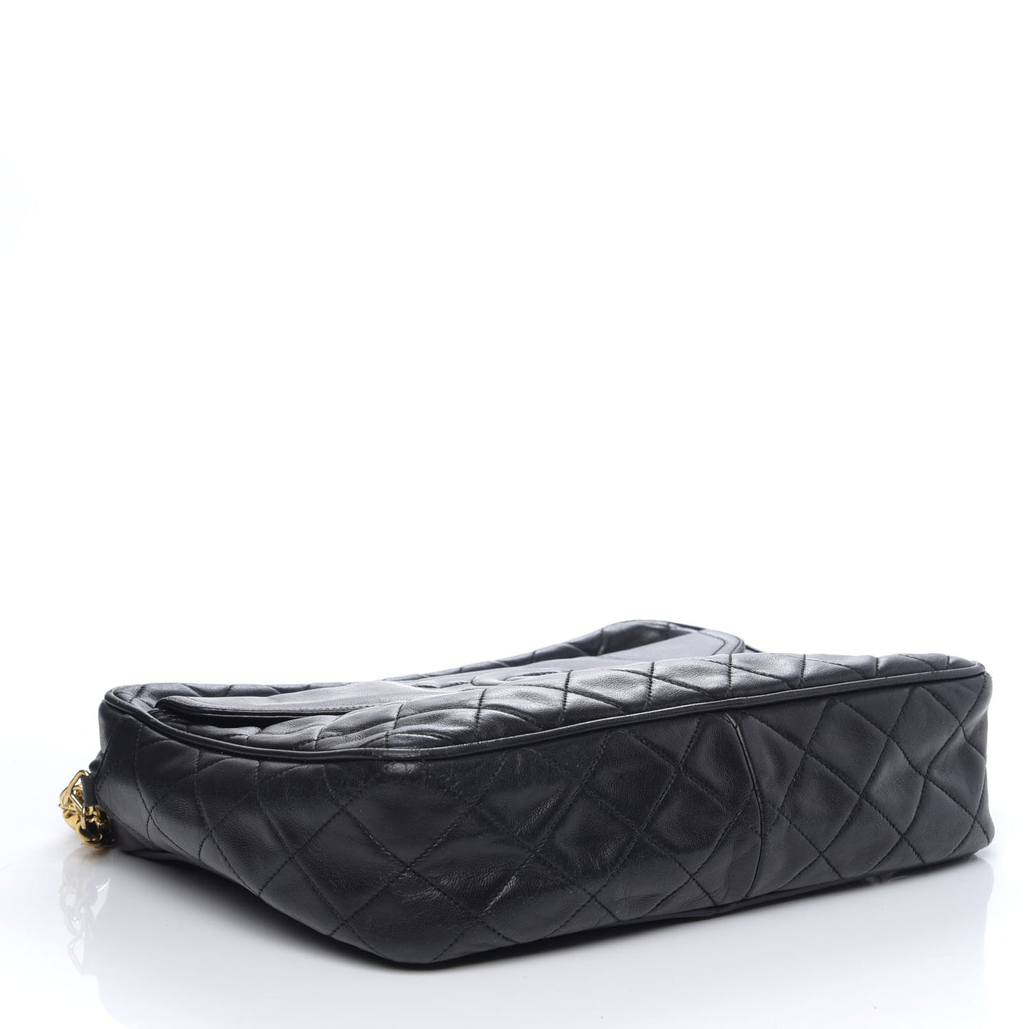 Lambskin Quilted CC Tassel Camera Case Black