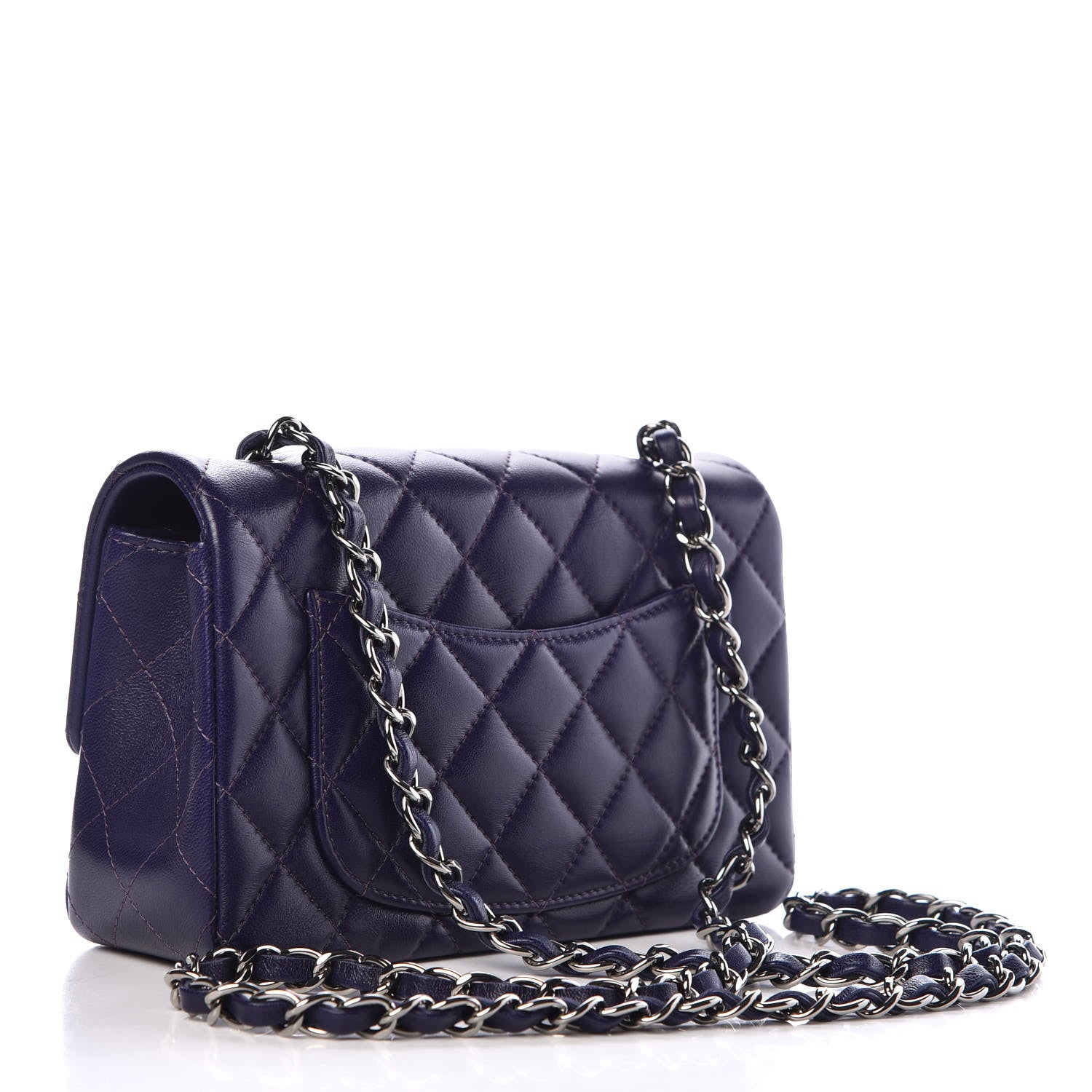 Chanel Lambskin Quilted Mini Rectangular Flap Purple 4 of 9
