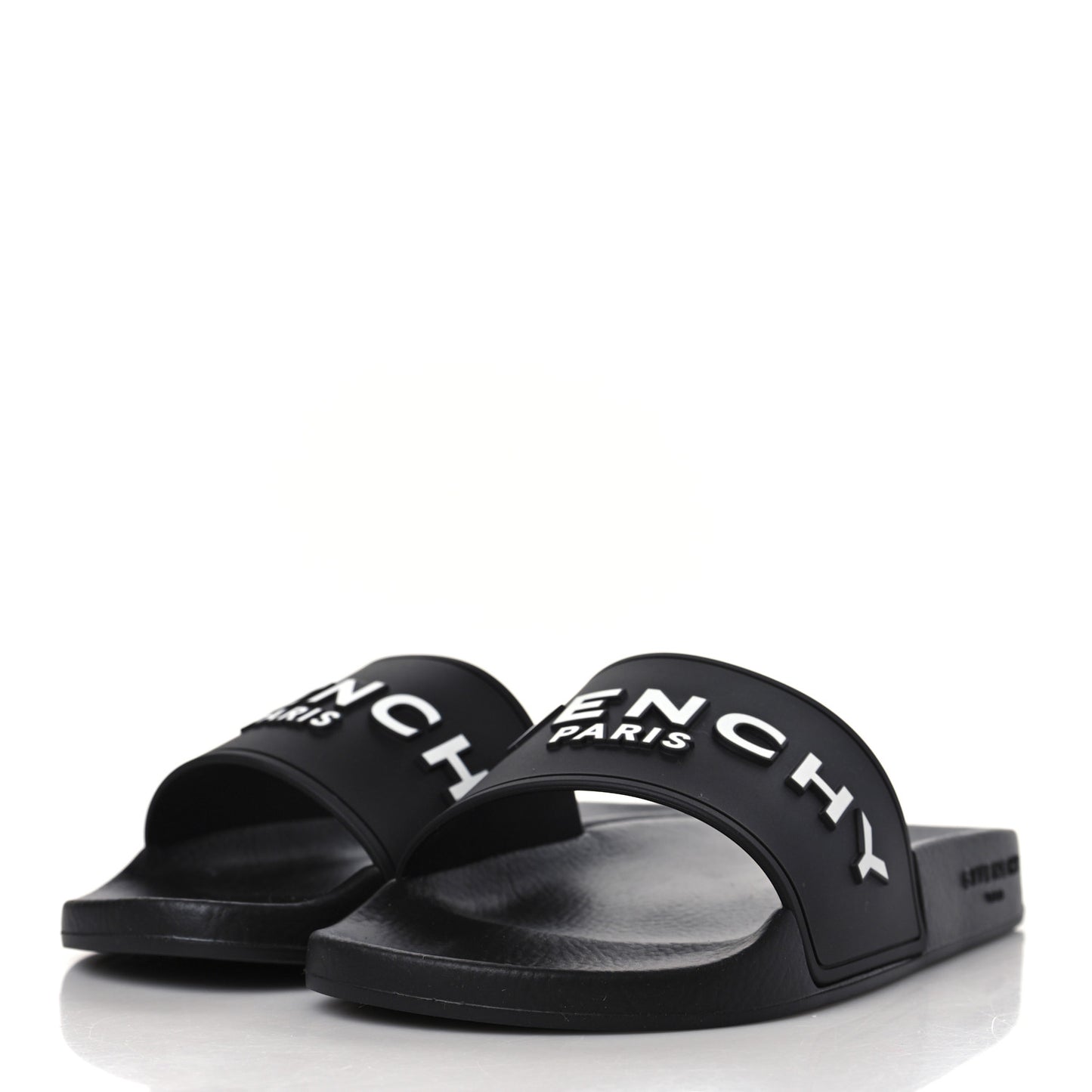 Rubber Logo Pool Slide Sandals 35 Black