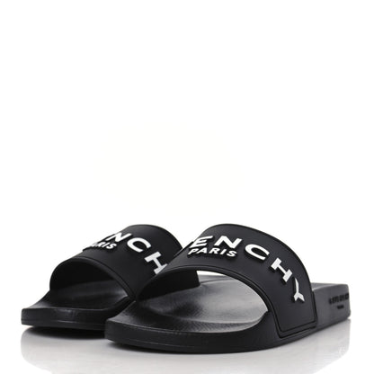 Givenchy Rubber Logo Pool Slide Sandals 35 Black 3 of 7