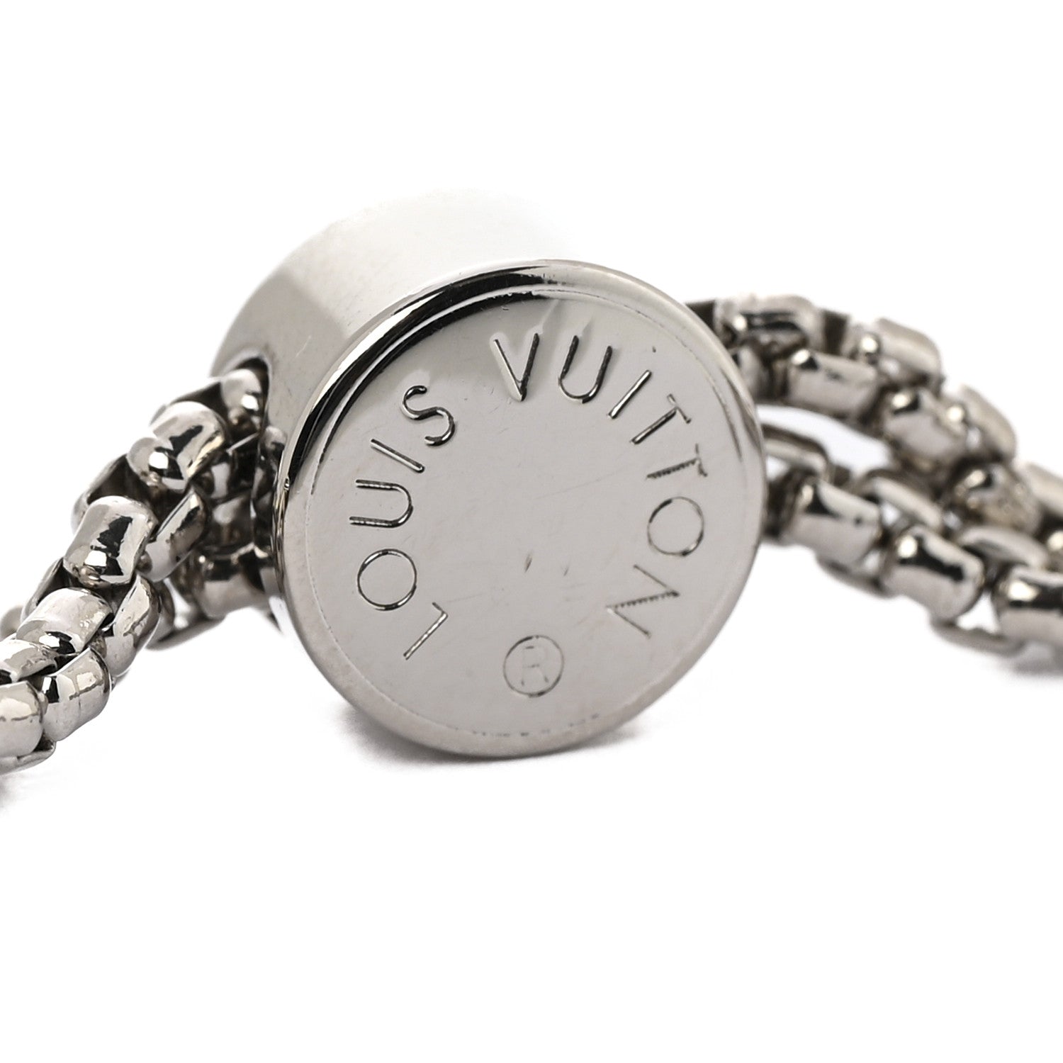 Louis Vuitton Metal Resin Monogram Beads Bracelet Black Silver 3 of 4