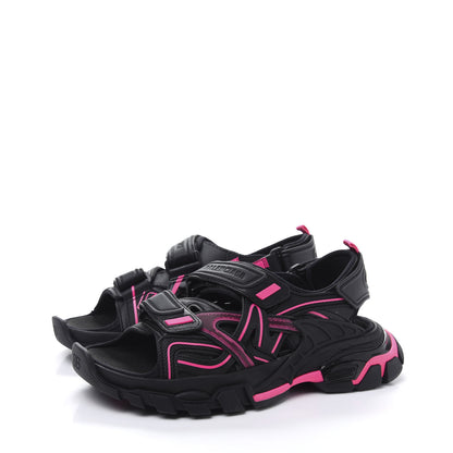 Balenciaga Rubber Neoprene Bi-Color Womens Track Sandals 37 Black Fluo Pink 3 of 8