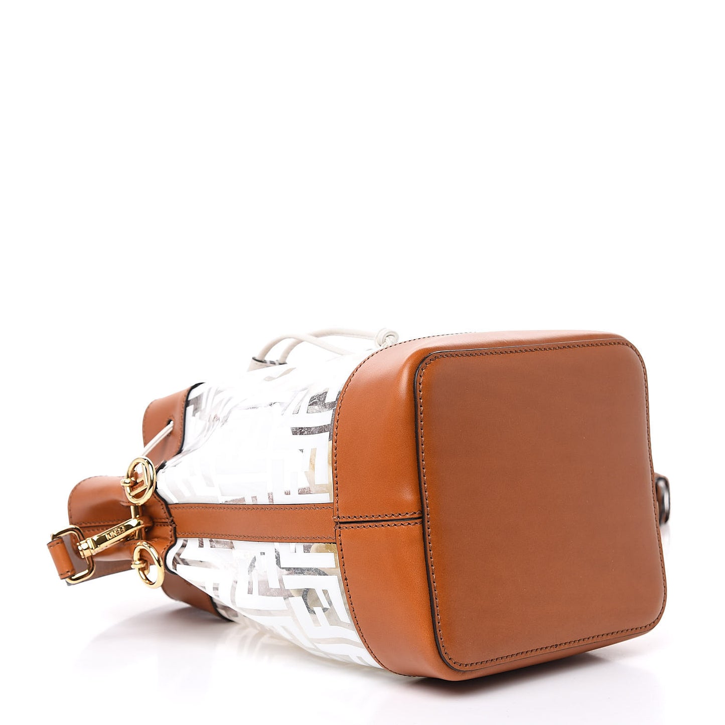 TPU FF Vitello Aura F is Fendi Grande Mon Tresor Bucket Bag White Cuoio