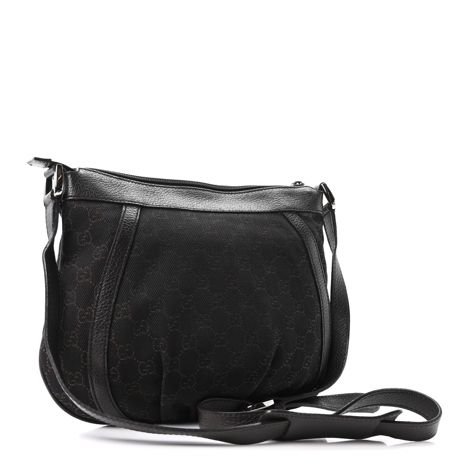Gucci Denim Monogram Small D Silver Ring Messenger Brown 3 of 10