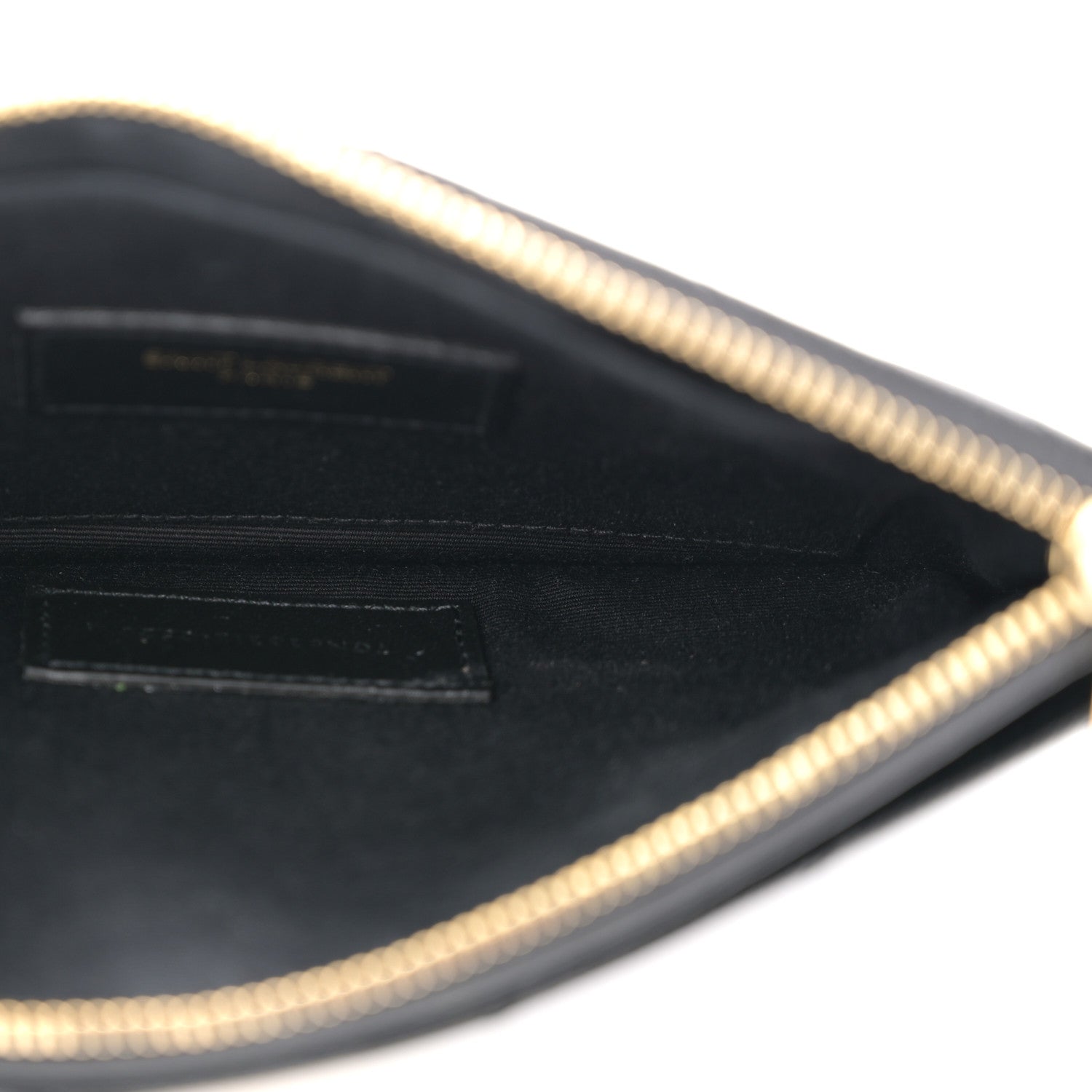 Saint Laurent Grain De Poudre Chevron Monogram Bill Pouch Black 5 of 10