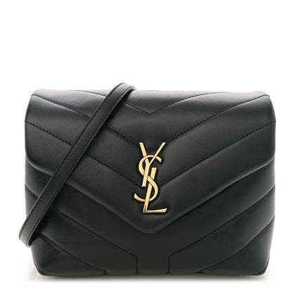 Saint Laurent Calfskin Y Quilted Monogram Toy Loulou Crossbody Bag Black 1 of 11