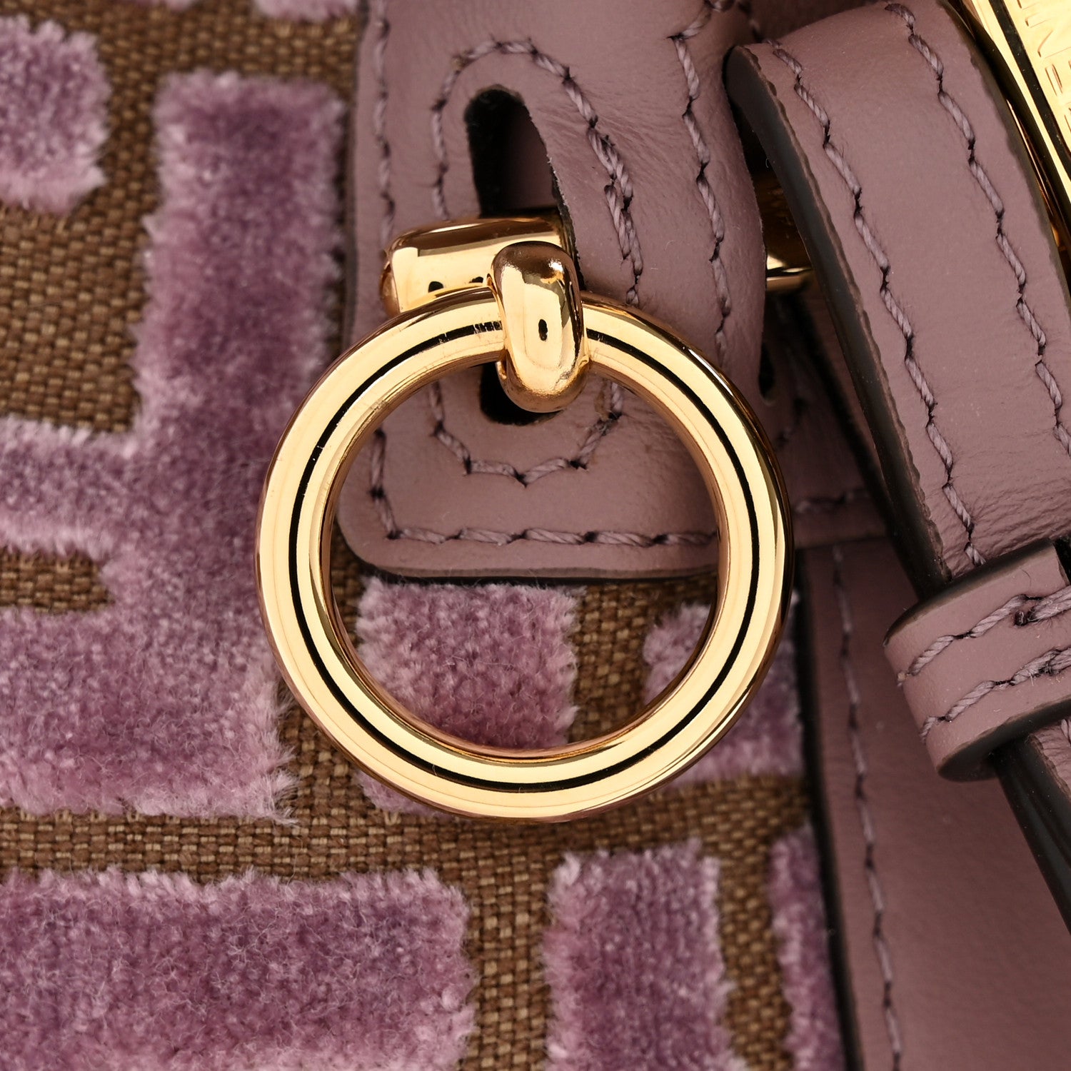 Fendi Vitello Grace Velluto FF Mini Mon Tresor Bucket Bag Dusty Mauve 11 of 11