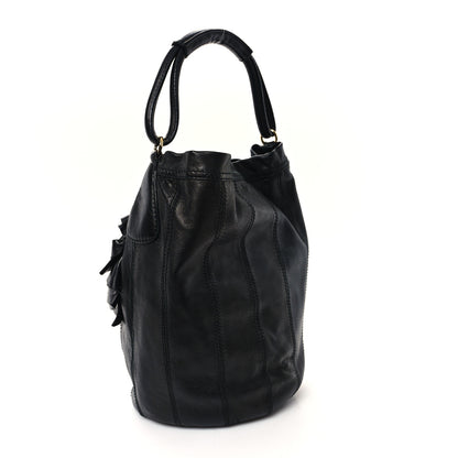 Valentino Garavani Nappa Rosette Bucket Bag Black 3 of 11