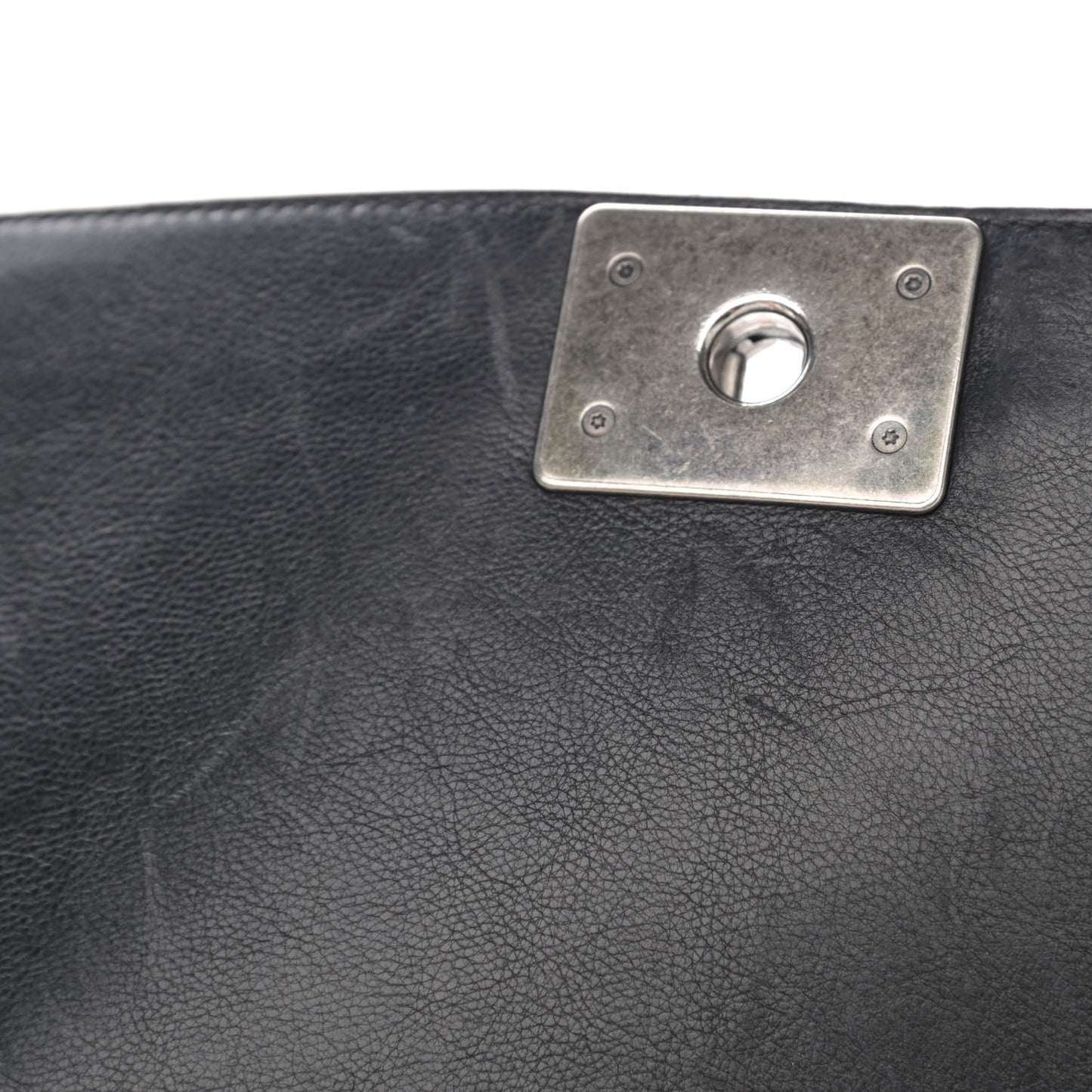Calfskin Quilted Double Stitch New Medium Boy Flap Black